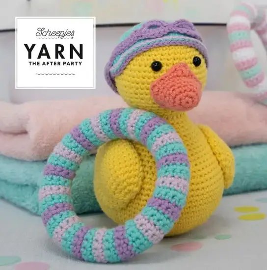 Amigurumi de pato con flotador en crochet