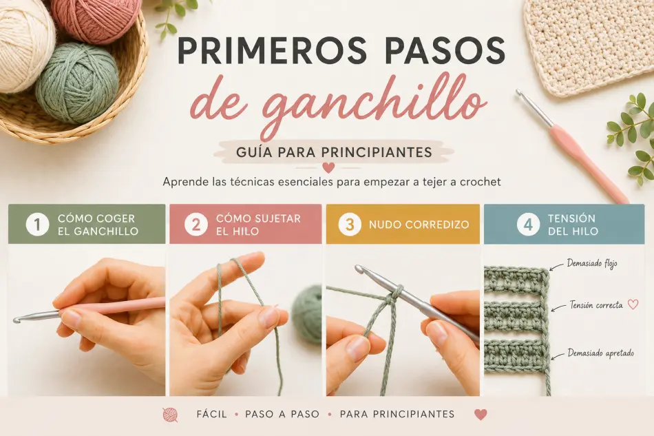 primeros pasos de ganchillo