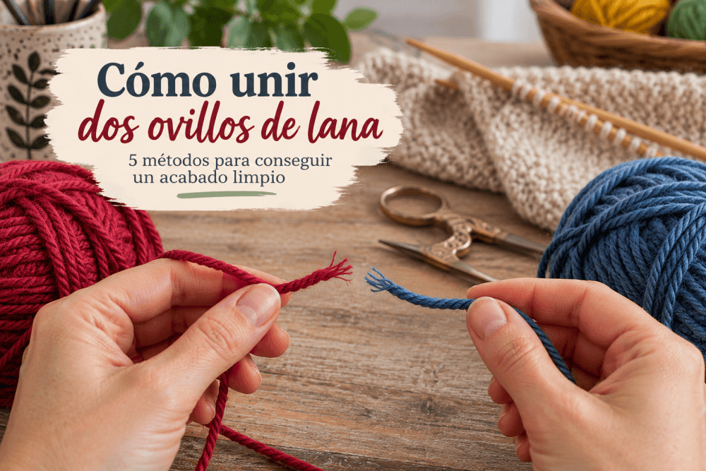 Cómo unir dos ovillos de lana de diferentes colores para continuar una labor de punto.
